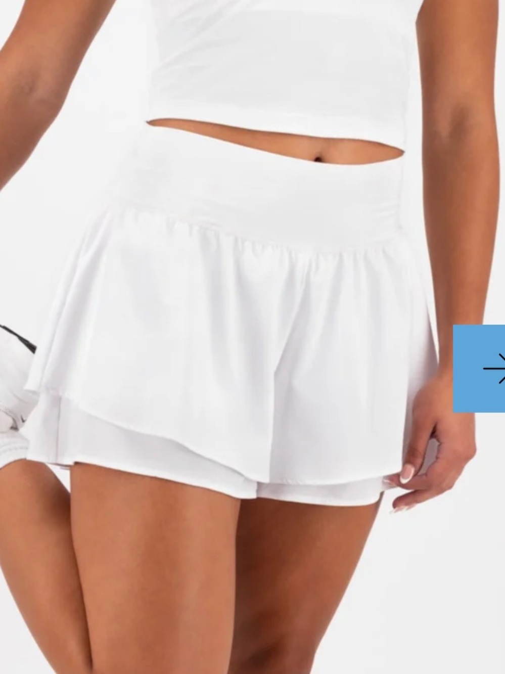 Varsity spirit single layer flowy shorts with crossover waistband. Size medium